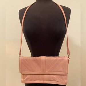 Vintage Pink Eel Skin Leather Purse with strap
